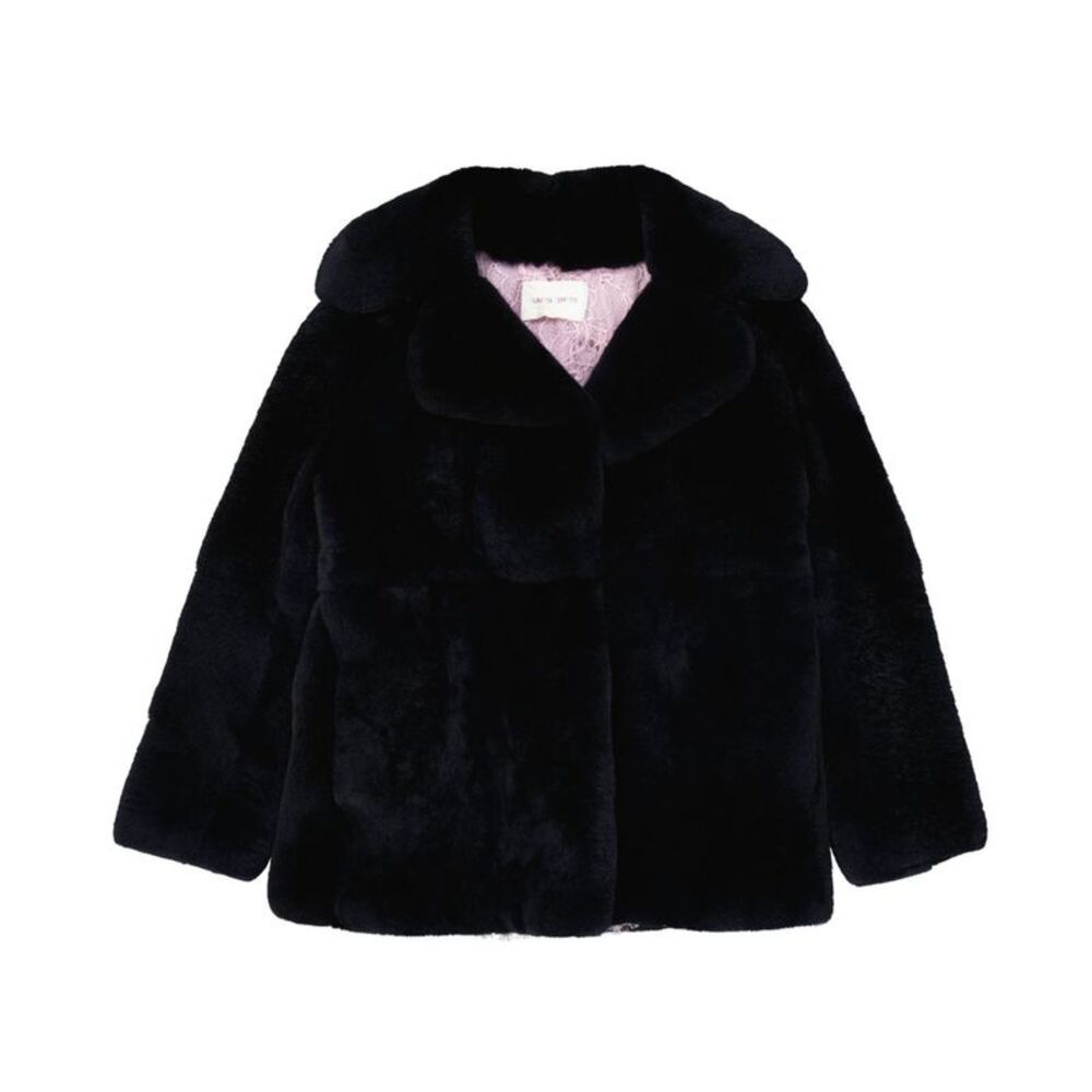 Alberta Ferretti Blue Rabbit Fur Full-Length Women's Jacket